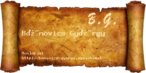 Bánovics György névjegykártya