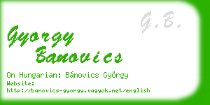 gyorgy banovics business card